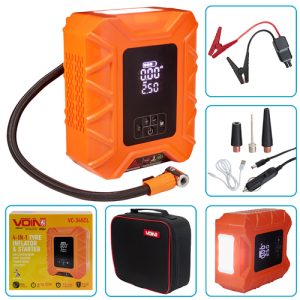 Компресор і пусковий пристрій "VOIN" VC-345CL 4in1/14.8V/37.0wh/10000mAh 4 в 1
