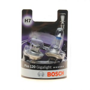 Лампи H7 BOSCH Gigalight Plus 120%, 12 V 55 W PX26d галоген, 1 987 301 426 (комплект)