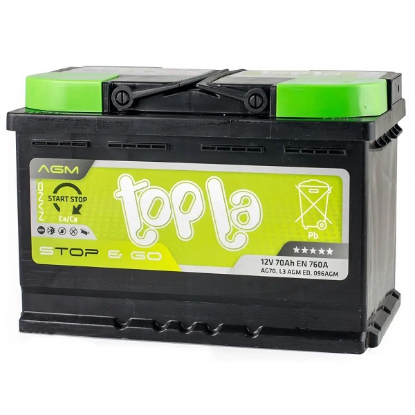 Автомобільний акумулятор Topla AGM Stop & Go 114070 70Ah 760A R+