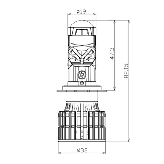 Led світлодіодні міні лінзи Bi-LED DECKER LED GL-01 H7 6000k 55w 8000Lm 9-32v - Зображення 5