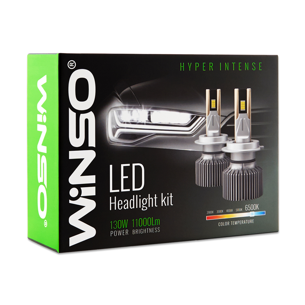 Автолампа Winso LED H7 12/24V, 130Вт, 11000Лм, 6500K, CSP3570 - Зображення 2