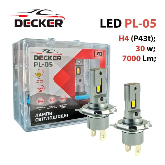Комплект ламп Decker LED PL-05 H4 H/L (5000K) 2 шт комплект