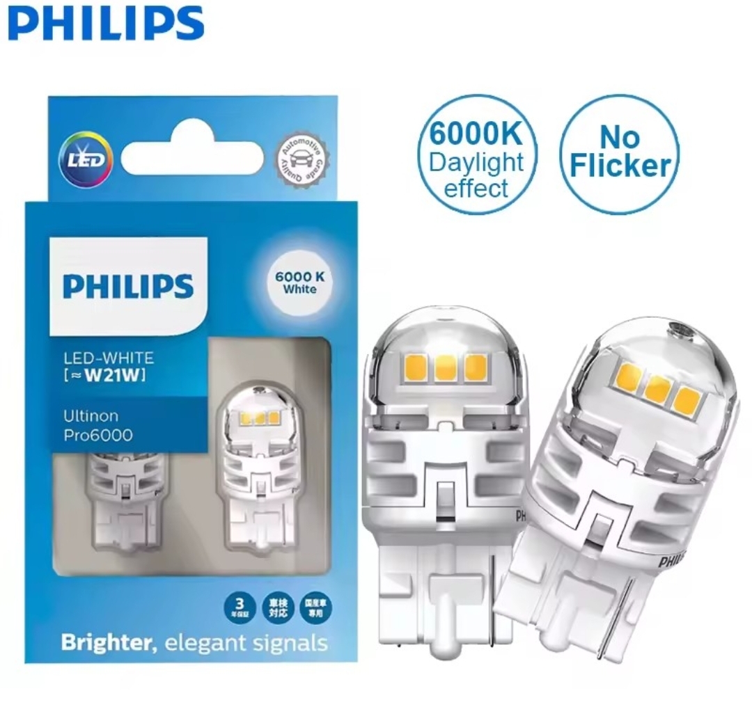 Комплект світлодіодних ламп Philips 11065CU60X2 W21W LED Ultinon Pro6000 SI 12V WX3x16d White
